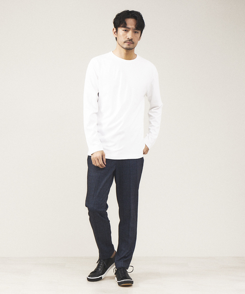 ABAHOUSE GRAY（アバハウスグレイ）の「【クルーネック】ポンチ 長袖 Tシャツ（Tシャツ/カットソー・メンズ・ホワイト/ライトグレー/ブラック/ネイビー/セージグリーン/グレイッシュブルー/スモークピンク/グレイッシュベージュ・46/48）」の18枚目の写真