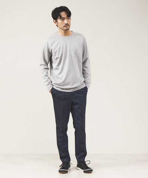 ABAHOUSE GRAY（アバハウスグレイ）の「【クルーネック】ポンチ 長袖 Tシャツ（Tシャツ/カットソー・メンズ・ホワイト/ライトグレー/ブラック/ネイビー/セージグリーン/グレイッシュブルー/スモークピンク/グレイッシュベージュ・46/48）」の20枚目の写真