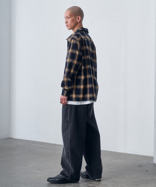 fuv.(ファブ)の「fuv - ombre check open collar shirt オンブレチェックオープンカラーシャツ made in INTER FACTOR(シャツ/ブラウス・メンズ・ブラック/ネイビー/ブラウン・MEDIUM/LARGE)」の13枚目の写真