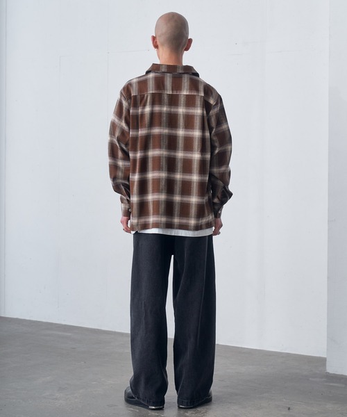 fuv.(ファブ)の「fuv - ombre check open collar shirt オンブレチェックオープンカラーシャツ made in INTER FACTOR(シャツ/ブラウス・メンズ・ブラック/ネイビー/ブラウン・MEDIUM/LARGE)」の11枚目の写真