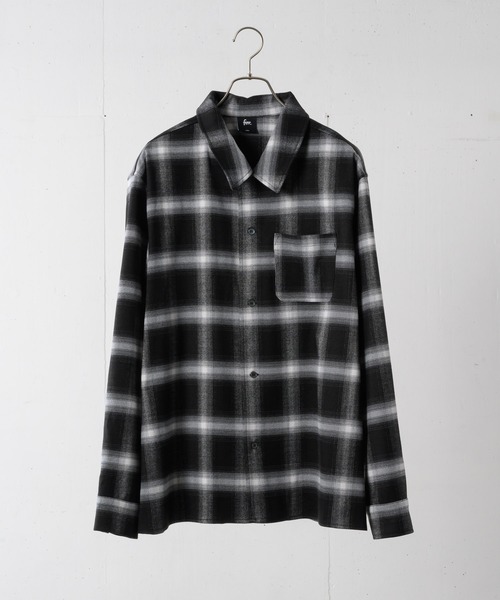 fuv.(ファブ)の「fuv - ombre check open collar shirt オンブレチェックオープンカラーシャツ made in INTER FACTOR(シャツ/ブラウス・メンズ・ブラック/ネイビー/ブラウン・MEDIUM/LARGE)」の16枚目の写真