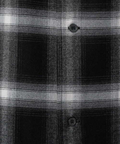 fuv.(ファブ)の「fuv - ombre check open collar shirt オンブレチェックオープンカラーシャツ made in INTER FACTOR(シャツ/ブラウス・メンズ・ブラック/ネイビー/ブラウン・MEDIUM/LARGE)」の18枚目の写真