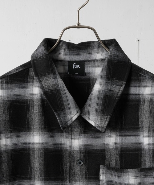 fuv.(ファブ)の「fuv - ombre check open collar shirt オンブレチェックオープンカラーシャツ made in INTER FACTOR(シャツ/ブラウス・メンズ・ブラック/ネイビー/ブラウン・MEDIUM/LARGE)」の19枚目の写真