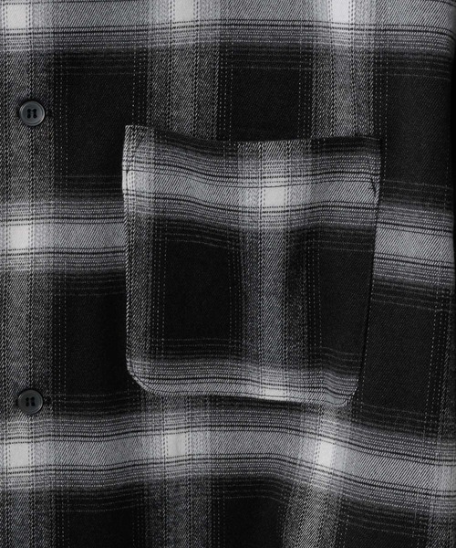 fuv.(ファブ)の「fuv - ombre check open collar shirt オンブレチェックオープンカラーシャツ made in INTER FACTOR(シャツ/ブラウス・メンズ・ブラック/ネイビー/ブラウン・MEDIUM/LARGE)」の20枚目の写真