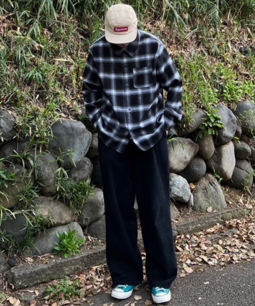 fuv.(ファブ)の「fuv - ombre check open collar shirt オンブレチェックオープンカラーシャツ made in INTER FACTOR(シャツ/ブラウス・メンズ・ブラック/ネイビー/ブラウン・MEDIUM/LARGE)」の15枚目の写真