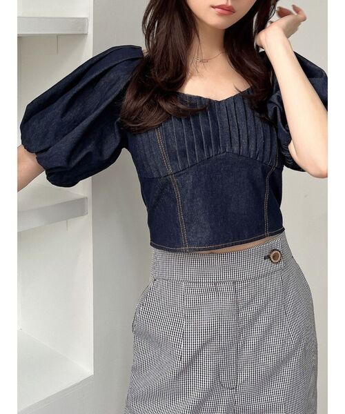 RESEXXY（リゼクシー）の「コルセットタックデザインブラウス（シャツ/ブラウス・レディース・インディゴブルー/ブラック/アイボリー・FREE）」の3枚目の写真