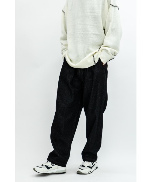 Beno(ビーノ)の「10ozデニム イージーワイドバルーンパンツ(デニムパンツ・メンズ・ブラック/ワンウォッシュ・L/M)」の3枚目の写真