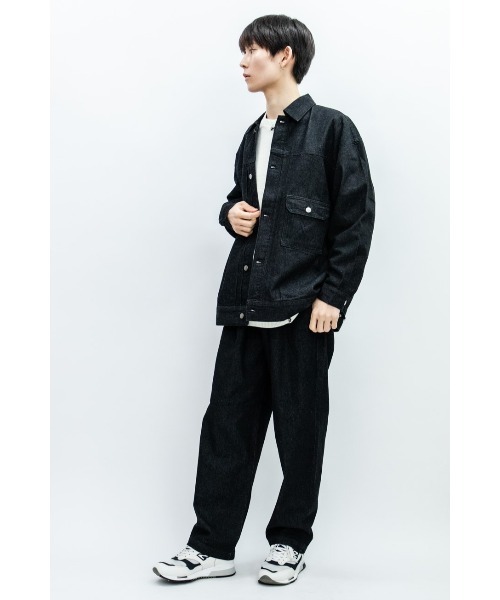 Beno(ビーノ)の「10ozデニム イージーワイドバルーンパンツ(デニムパンツ・メンズ・ブラック/ワンウォッシュ・L/M)」の4枚目の写真
