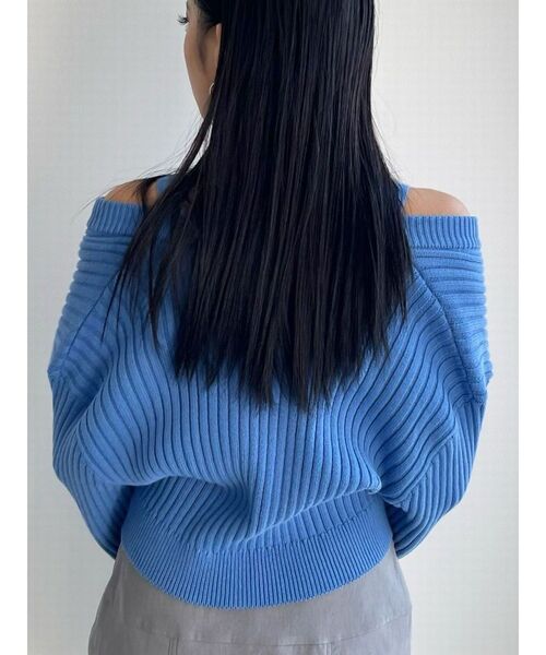 EMODA（エモダ）の「リフォメーションニットカーディガン（カーディガン/ボレロ・レディース・ブルー/ブラック/アイボリー/グリーン・FREE）」の10枚目の写真