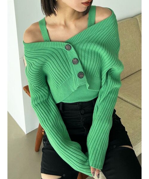 EMODA（エモダ）の「リフォメーションニットカーディガン（カーディガン/ボレロ・レディース・ブルー/ブラック/アイボリー/グリーン・FREE）」の16枚目の写真