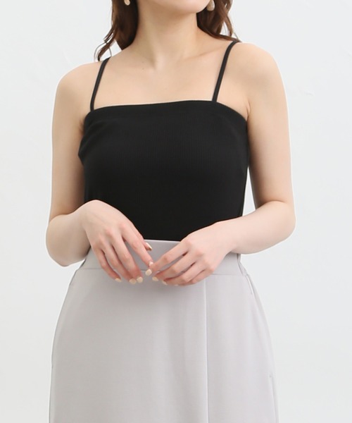 Honeys（ハニーズ）の「ベアトップ（キャミソール・レディース・ブラック/オフホワイト・LL/S/L/M）」の2枚目の写真
