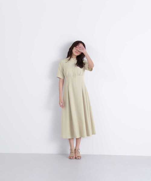 ナチュラルビューティーベーシック　バンドカラー　シャツワンピース　ネイビー バンドカラーシャツワンピース | N. Natural Beauty Basic