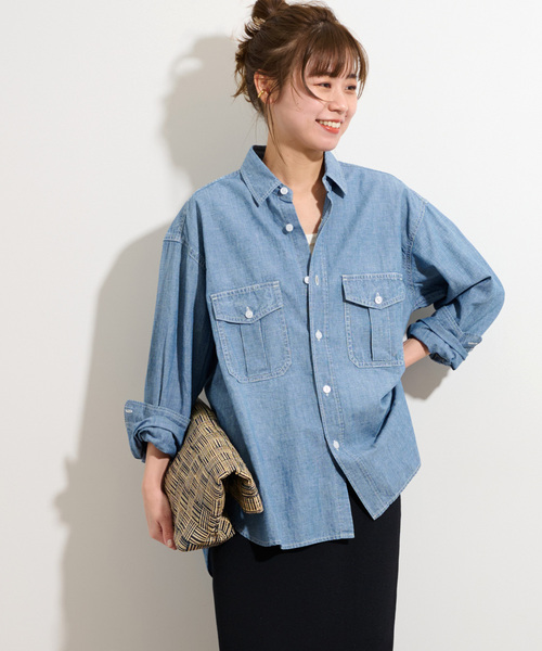 JOURNAL STANDARD relume - ジャーナルスタンダードレリューム　シャンブレーワークシャツ シャンブレーワークシャツ（シャツ/ブラウス）｜JOURNAL