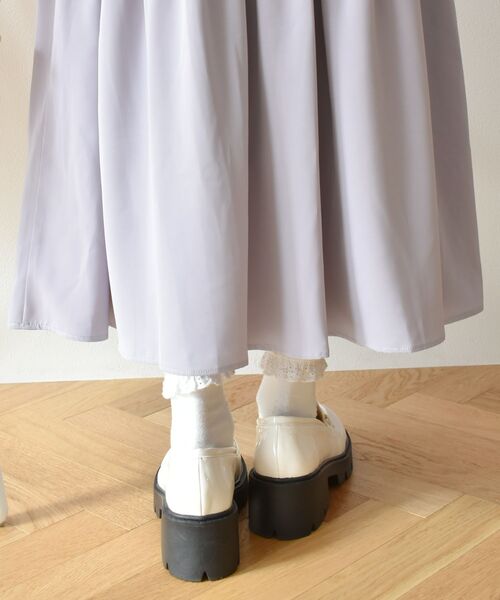 ems excite（エムズエキサイト）の「ハイウエストフレアSK（スカート・レディース・ホワイト系その他/ブラック/ブルー/ピンク・FREE）」の6枚目の写真