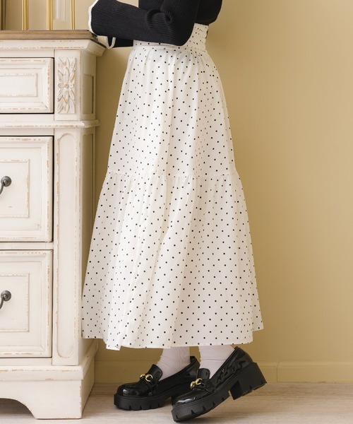 ems excite（エムズエキサイト）の「ハイウエストフレアSK（スカート・レディース・ホワイト系その他/ブラック/ブルー/ピンク・FREE）」の8枚目の写真