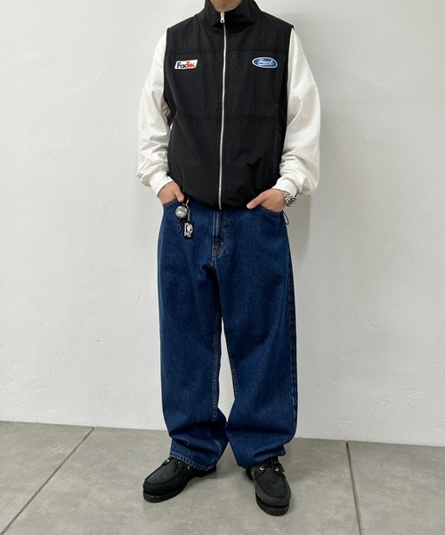 WHO'S WHO gallery（フーズフーギャラリー）の「【KOOKY'N/クーキー】スタンダードワイドデニム（デニムパンツ・メンズ・ブラック/インディゴブルー/サックスブルー・FREE）」の14枚目の写真