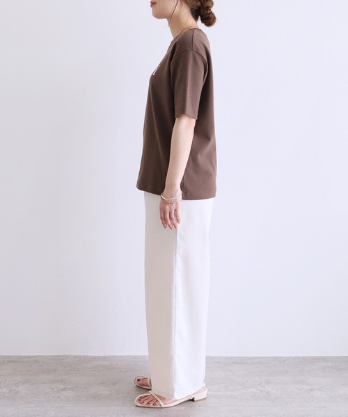 reca（レカ）の「ピーチ加工へビー天竺半袖ロゴT（Tシャツ/カットソー・レディース・ブラウン/オフホワイト/ブラック・FREE）」の18枚目の写真