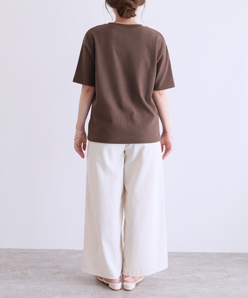 reca（レカ）の「ピーチ加工へビー天竺半袖ロゴT（Tシャツ/カットソー・レディース・ブラウン/オフホワイト/ブラック・FREE）」の19枚目の写真