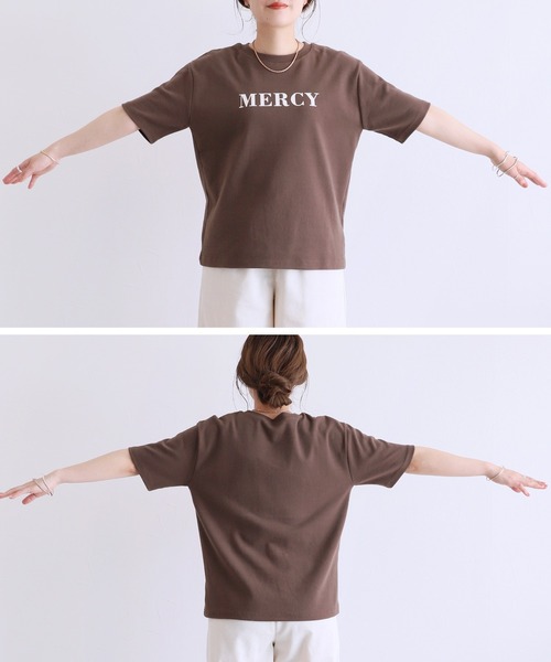 reca（レカ）の「ピーチ加工へビー天竺半袖ロゴT（Tシャツ/カットソー・レディース・ブラウン/オフホワイト/ブラック・FREE）」の20枚目の写真