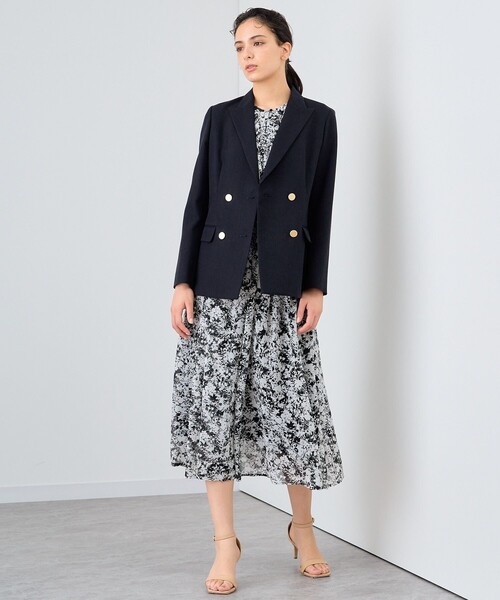 ANAYI（アナイ）の「リネンブライトクロスダブルジャケット（テーラードジャケット・レディース・ピンク/ネイビー/ベージュ・36/38）」の13枚目の写真