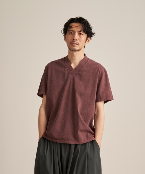 和ROBE(ワローブ)の「GOOD ON 別注 / JUBAN TEE ( PIGMENT DYE )(Tシャツ/カットソー・メンズ・グリーン/ネイビー/チャコール/ボルドー/カーキ・4/2/3)」の5枚目の写真