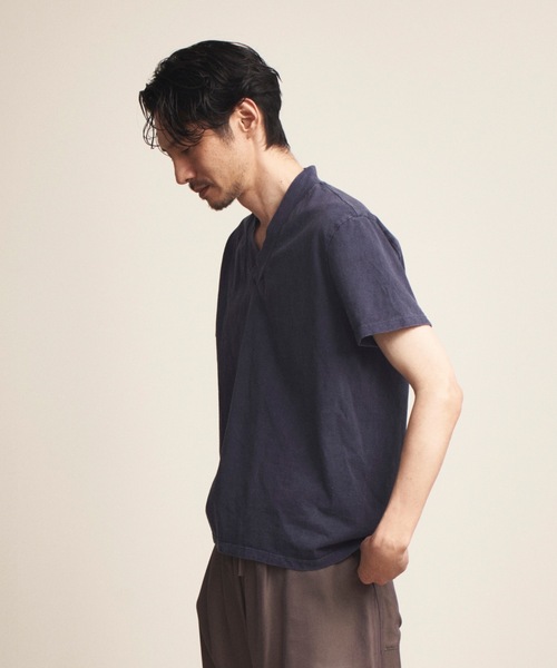 和ROBE(ワローブ)の「GOOD ON 別注 / JUBAN TEE ( PIGMENT DYE )(Tシャツ/カットソー・メンズ・グリーン/ネイビー/チャコール/ボルドー/カーキ・4/2/3)」の15枚目の写真