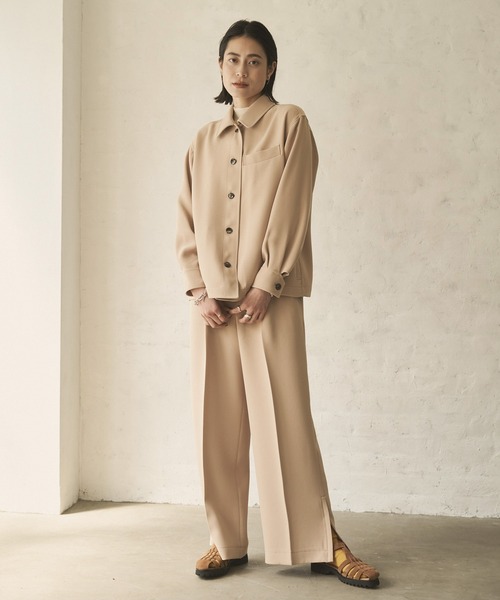 audrey and john wad（オードリーアンドジョンワッド）の「カバーオールシャツブルゾン（シャツ/ブラウス・レディース・ベージュ/ブラック/モカ・FREE）」の15枚目の写真