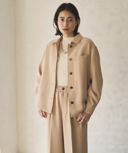 audrey and john wad（オードリーアンドジョンワッド）の「カバーオールシャツブルゾン（シャツ/ブラウス・レディース・ベージュ/ブラック/モカ・FREE）」の17枚目の写真