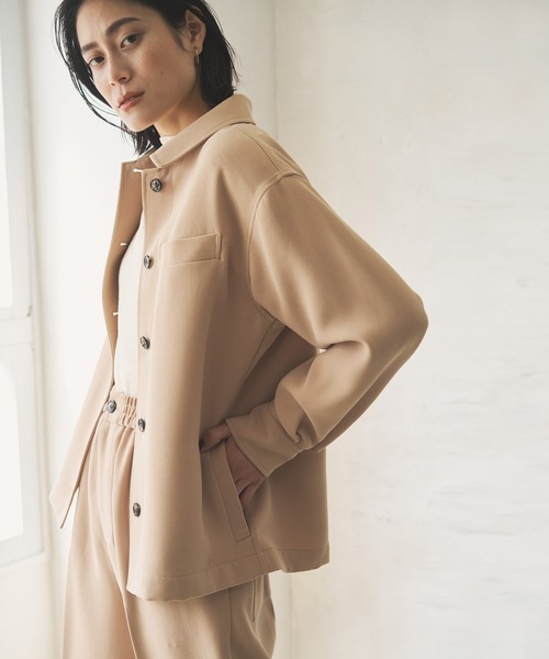 audrey and john wad（オードリーアンドジョンワッド）の「カバーオールシャツブルゾン（シャツ/ブラウス・レディース・ベージュ/ブラック/モカ・FREE）」の18枚目の写真