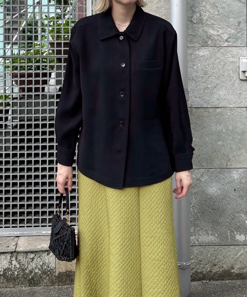 audrey and john wad（オードリーアンドジョンワッド）の「カバーオールシャツブルゾン（シャツ/ブラウス・レディース・ベージュ/ブラック/モカ・FREE）」の10枚目の写真