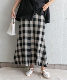 URBAN RESEARCH DOORS | リネンギンガムフレアスカート(スカート)