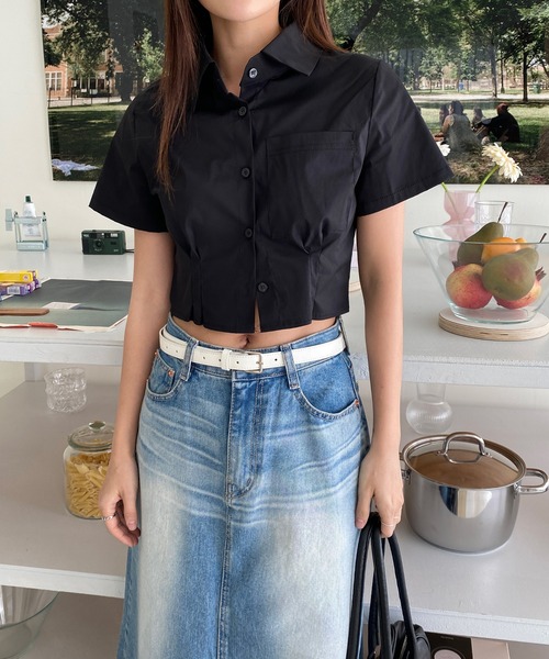 by muni:r（バイ ムニール）の「ユニークウォッシングデニムロングスカート（デニムスカート・レディース・ブルー/ダークグレー・SMALL/MEDIUM）」の15枚目の写真