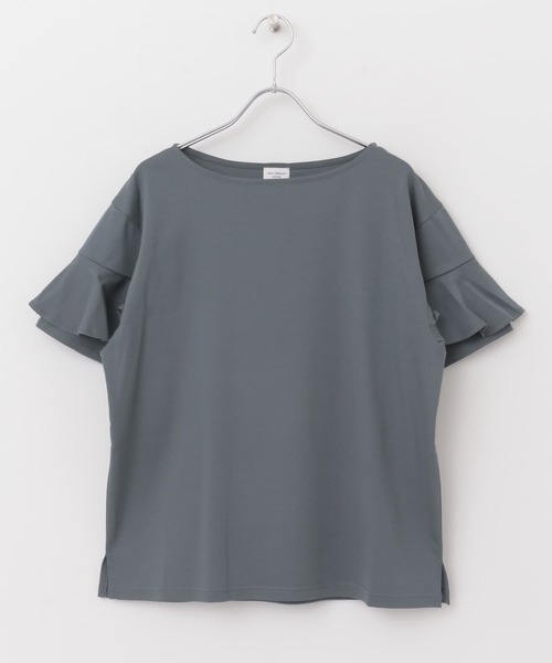 URBAN RESEARCH DOORS（アーバンリサーチドアーズ）の「デザインフリルスリーブプルオーバー（Tシャツ/カットソー・レディース・ブルー系その他/ブラック/オフホワイト・MEDIUM）」の19枚目の写真