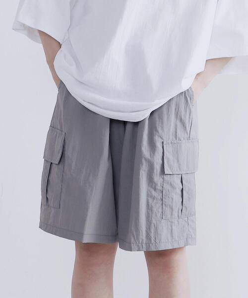 Figments（フィグメンツ）の「ナイロンカーゴショートパンツ（カーゴパンツ・レディース・ブラック/グレー・FREE）」の13枚目の写真