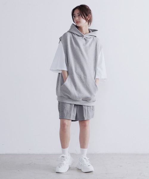 Figments（フィグメンツ）の「ナイロンカーゴショートパンツ（カーゴパンツ・レディース・ブラック/グレー・FREE）」の3枚目の写真