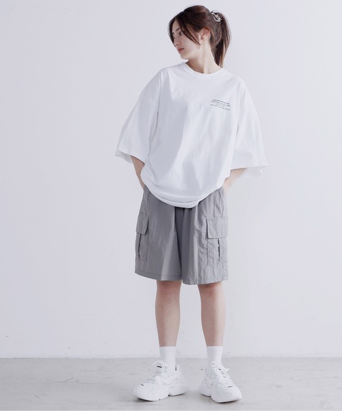 Figments（フィグメンツ）の「ナイロンカーゴショートパンツ（カーゴパンツ・レディース・ブラック/グレー・FREE）」の4枚目の写真