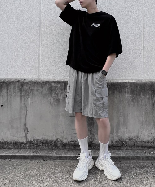 Figments（フィグメンツ）の「ナイロンカーゴショートパンツ（カーゴパンツ・レディース・ブラック/グレー・FREE）」の14枚目の写真