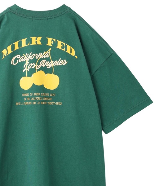 MILKFED.(ミルクフェド)の「RETRO CHERRY WIDE S/S TEE(Tシャツ/カットソー・レディース・ホワイト/ブラック/オフホワイト/グリーン・ONE SIZE)」の4枚目の写真