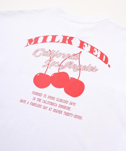 MILKFED.(ミルクフェド)の「RETRO CHERRY WIDE S/S TEE(Tシャツ/カットソー・レディース・ホワイト/ブラック/オフホワイト/グリーン・ONE SIZE)」の8枚目の写真