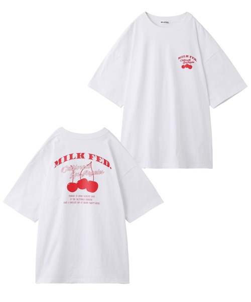 MILKFED.(ミルクフェド)の「RETRO CHERRY WIDE S/S TEE(Tシャツ/カットソー・レディース・ホワイト/ブラック/オフホワイト/グリーン・ONE SIZE)」の11枚目の写真