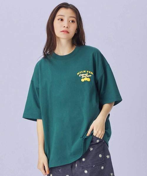 MILKFED.(ミルクフェド)の「RETRO CHERRY WIDE S/S TEE(Tシャツ/カットソー・レディース・ホワイト/ブラック/オフホワイト/グリーン・ONE SIZE)」の17枚目の写真