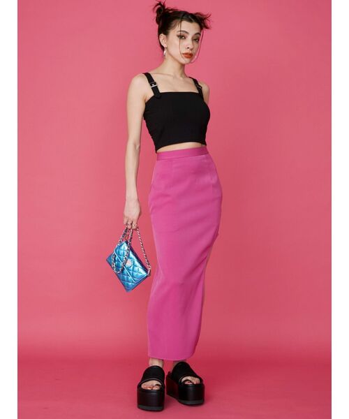 EVRIS（エヴリス）の「ディープサイドカットロングスカート（スカート・レディース・ブラック/ホワイト/ピンク・SMALL/MEDIUM）」の8枚目の写真