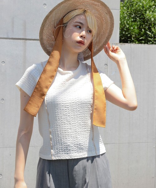 Ray BEAMS（レイビームス）の「Ray BEAMS / シャーリング 配色 ライン Tシャツ（Tシャツ/カットソー・レディース・オフホワイト/ブルー/グリーン・ONE SIZE）」の15枚目の写真