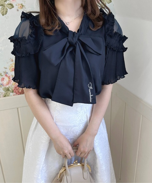 apres jour（アプレジュール）の「フリルプリーツボウタイブラウス【ZOZOTOWN限定アイテム】（シャツ/ブラウス・レディース・ネイビー/オフホワイト/ライトピンク・フリー/X-LARGE）」の21枚目の写真