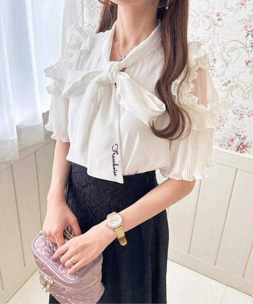 apres jour（アプレジュール）の「フリルプリーツボウタイブラウス【ZOZOTOWN限定アイテム】（シャツ/ブラウス・レディース・ネイビー/オフホワイト/ライトピンク・フリー/X-LARGE）」の15枚目の写真