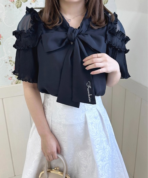 apres jour（アプレジュール）の「フリルプリーツボウタイブラウス【ZOZOTOWN限定アイテム】（シャツ/ブラウス・レディース・ネイビー/オフホワイト/ライトピンク・フリー/X-LARGE）」の20枚目の写真