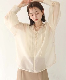 CLEIO | 【CLEIO】レースアップシアーブラウス(シャツ/ブラウス)