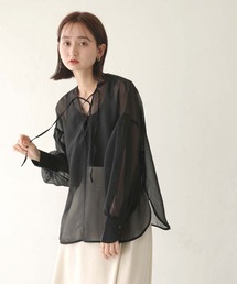 CLEIO | 【CLEIO】レースアップシアーブラウス(シャツ/ブラウス)