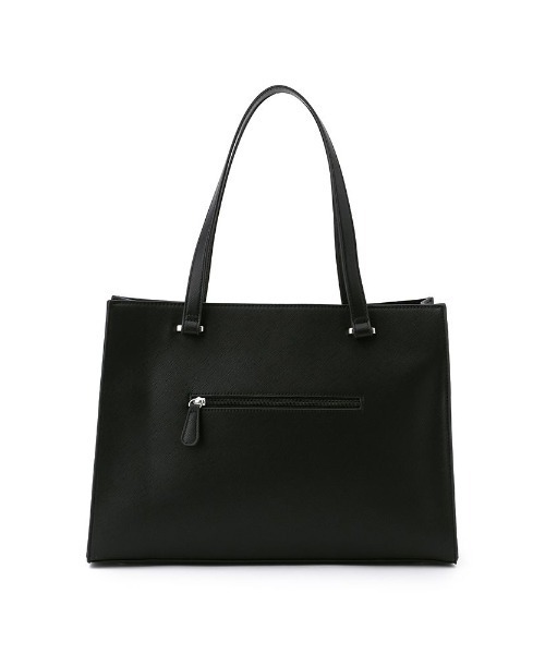 Perfect Suit FActory（パーフェクトスーツファクトリー）の「【PCポケット付】スクエアトートバッグ　ブラック（トートバッグ・レディース・ブラック・FREE）」の2枚目の写真