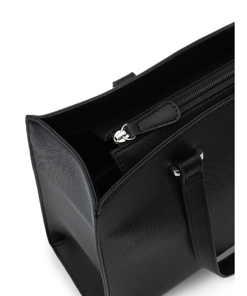 Perfect Suit FActory（パーフェクトスーツファクトリー）の「【PCポケット付】スクエアトートバッグ　ブラック（トートバッグ・レディース・ブラック・FREE）」の4枚目の写真